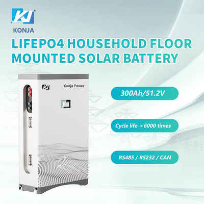 Giá tốt. KonJa hộ gia đình IP50 lớp A pin pin chu kỳ sâu 51.2v 300Ah 15.36kWh pin mặt trời gắn tường với màn hình trực tuyến