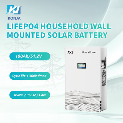 Giá tốt. KonJa Deep Cycle pin chất lượng cao 51.2v 100Ah 5.12kWh LiFePO4 pin mặt trời gắn trên tường trực tuyến
